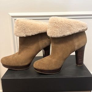UGG 3.5” Heeled Wool-Lined Suede Foldable Boots 9